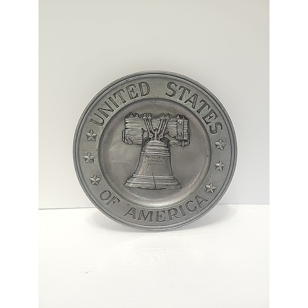 Sexton 1972 Pewter 9"‎ Plate Liberty Bell United States of America (5012)